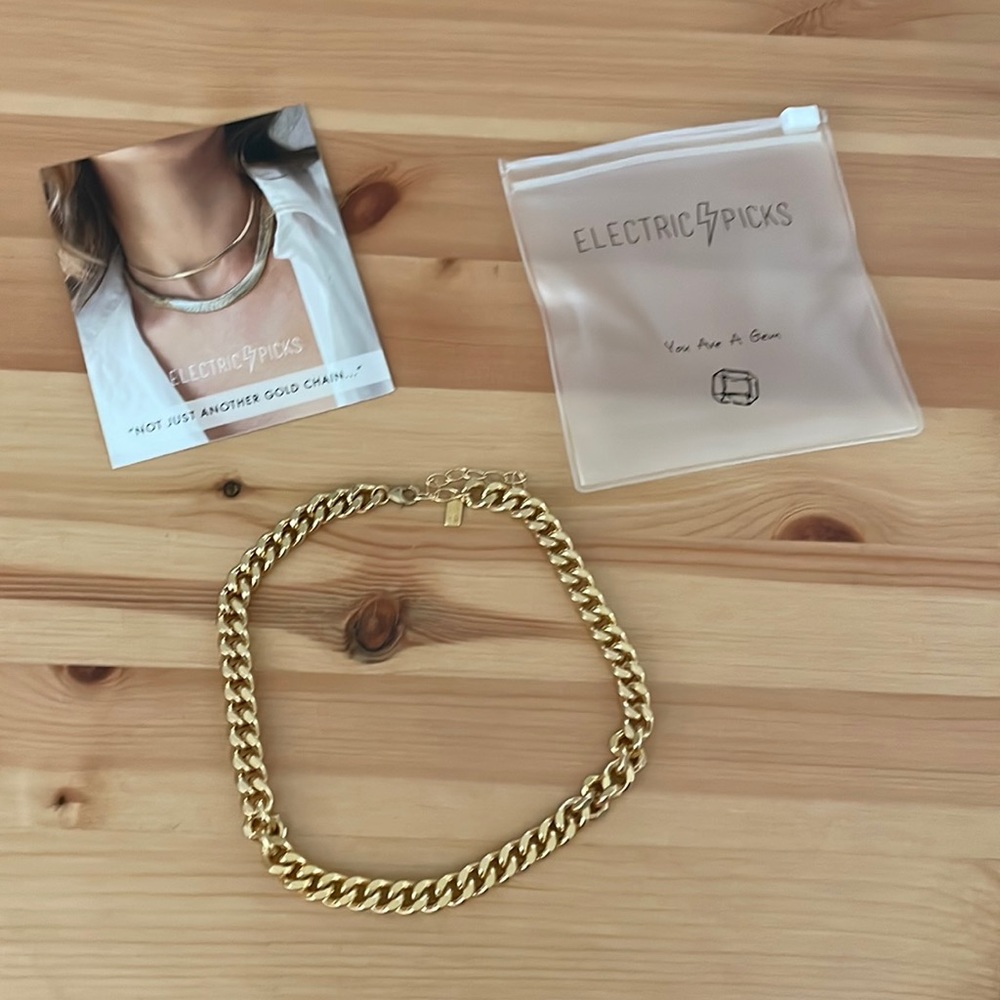 NWOT Electric Picks Gold Harden Choker 14 inches with 2 inch extender